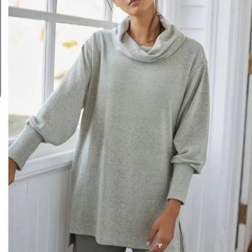 Anthropologie Maeve Cowlneck Sweater Tunic Light Green Size XS